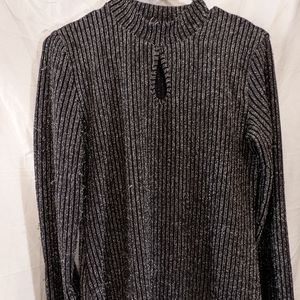 Black and metallic dress shirt long sleeve size L